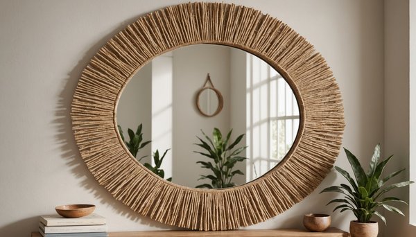 Miroir mural original en raphia : un style bohème inégalé